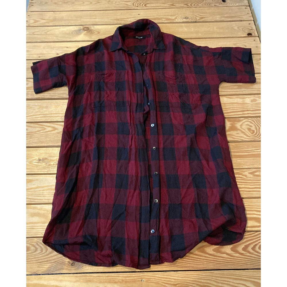 Madewell Button Up Check Tunic Top Size Medium Wo… - image 1